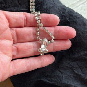 Rhinestone and Silver toned Costume Jewelry Necklace